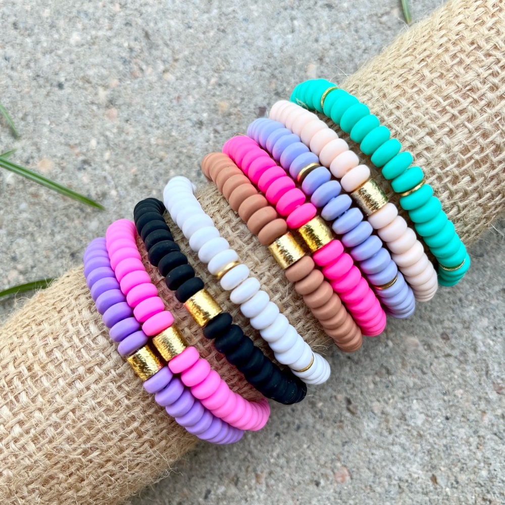 Summer is calling ☀️ Clay polymer tube bracelets, handmade